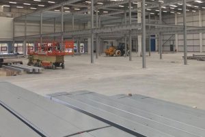 The CooperVision Optics mezzanine floor with steel supplied by AJN Steelstock