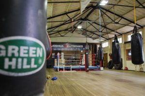 A wide picture of the boxing ring in the Eastgate Boxing Club that AJN supplied steel for