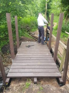 One of the four bridges being constructed at Lackford Lakes, the steel donated by AJN Steelstock