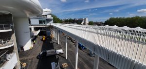 A view of the side of the walkway at Lords Cricket ground that AJN supplied the steel for