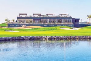 The completed Saudi Arabian Golf Championship building structure after being built with AJN steel