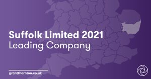 A large graphic highlighting Suffolk and reading 'Suffolk Limited 2021 Leading Company'