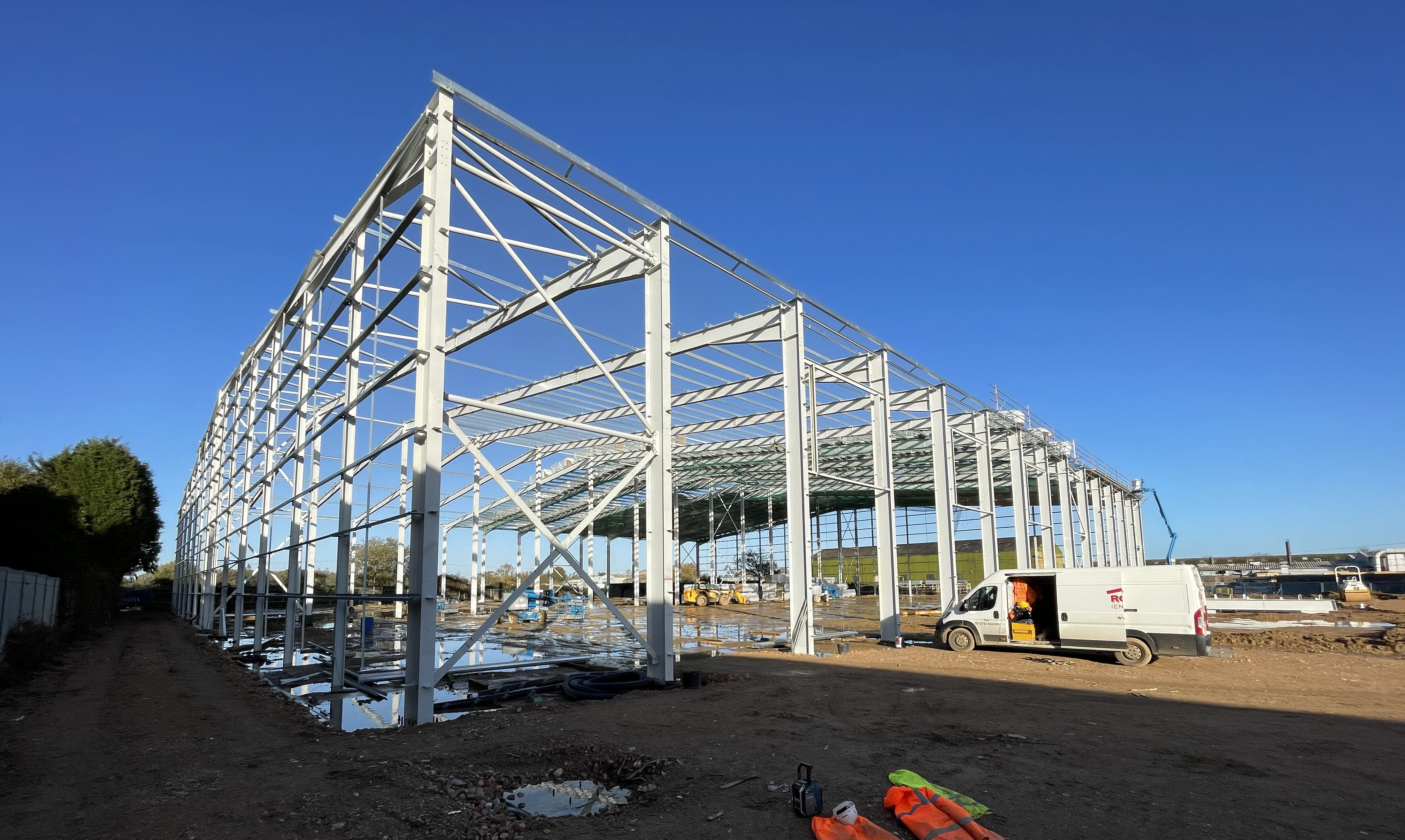 The Steel frame of the Bartrum Group's Warehouse and Distribution centre in Diss.