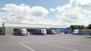 A view of the completed warehouse and distribution centre being used by the Bartrum Group.