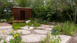 A wide view of the Chelsea Flower Show's Balance Garden.