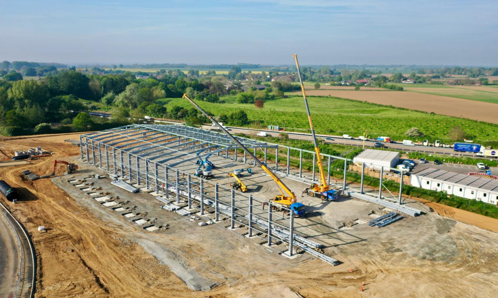 The logistics hub construction project constructed using AJN Steelstock steel.